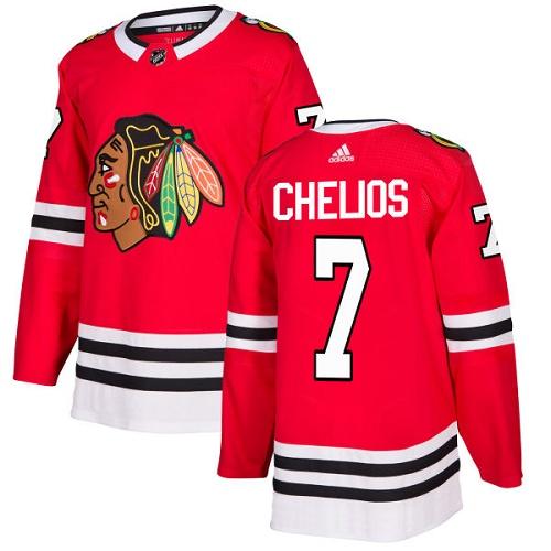 Adidas Men Chicago Blackhawks #7 Chris Chelios Red Home Authentic Stitched NHL Jersey->chicago blackhawks->NHL Jersey